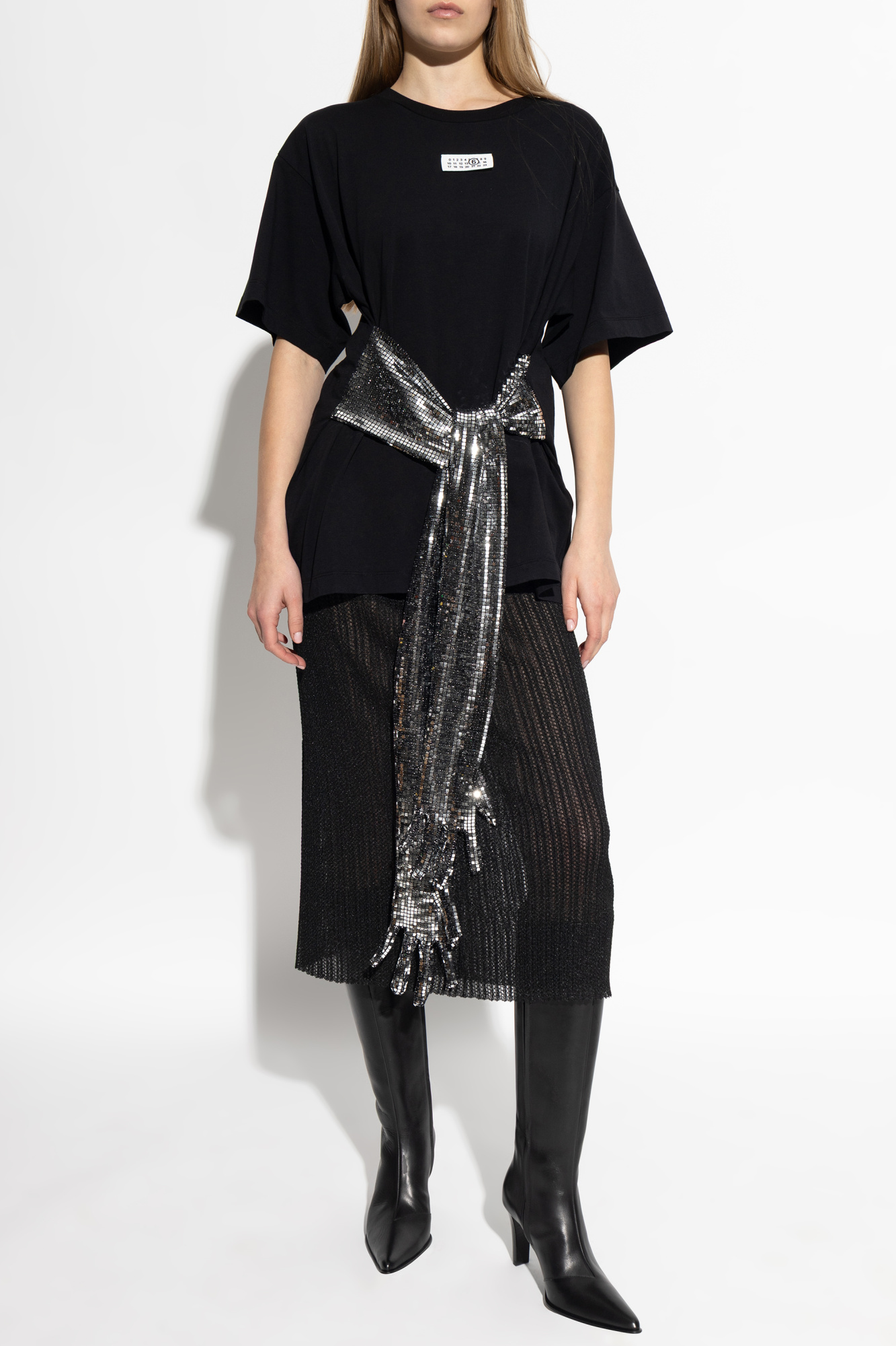 Maison Martin Margiela シルク混 ウール カットソー MM6 Maison Margiela T-shirt with long gloves | Women's | Vitkac